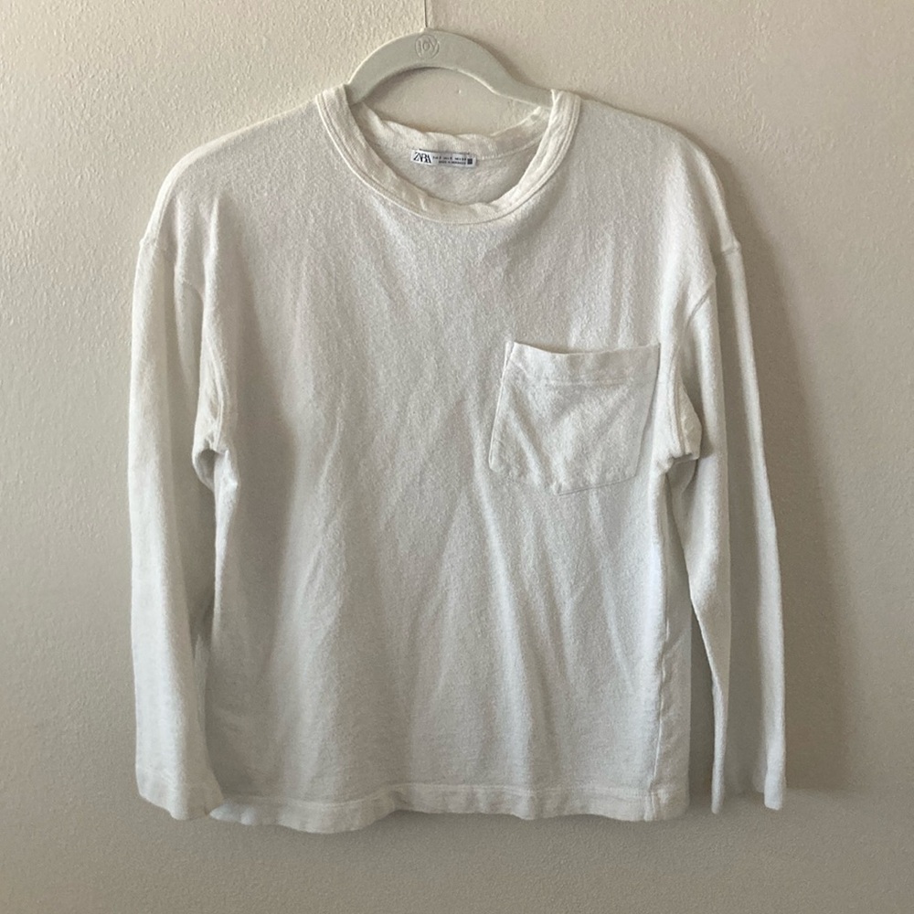 Zara White Long Sleeve Shirt small